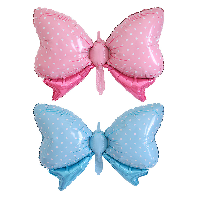 New large candy dot bow aluminum balloon baby birthday party layout modeling balloon