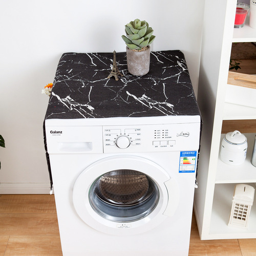 Black marble print refrigerator dust cover single door refrigerator cover cloth washing machine cover towel drop shipping