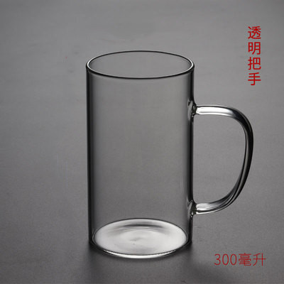 Taza de leche recta sin Tapa Recta transparente recta con mango taza de agua de vidrio intuitiva taza de desayuno de borosilicato taza de té verde
