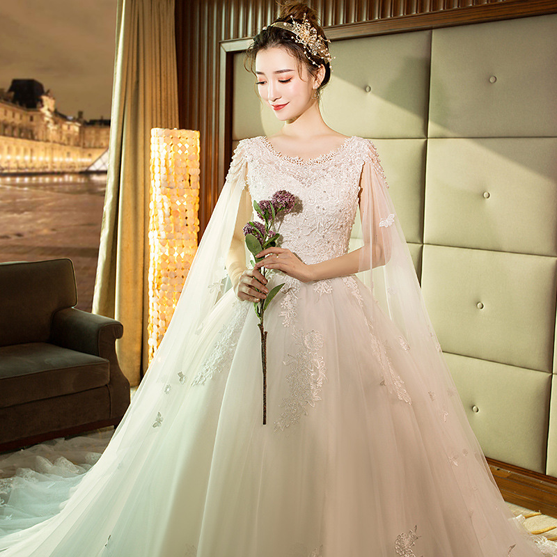 Vestido de novia ligero 2026, nuevo estilo, cola larga, vintage francés, estilo hada, Hepburn, adelgazante, para mujer image 8