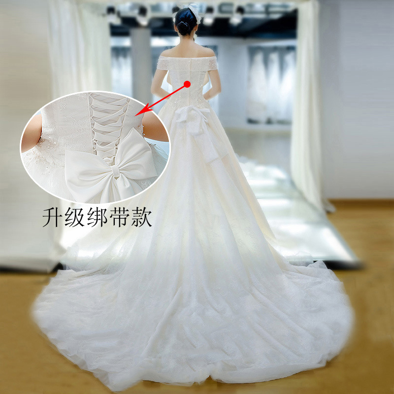 Vestido de novia ligero 2026, nuevo estilo, con cola, estilo forestal, adelgazante, sencillo, con hombros descubiertos, vestido de novia para fotografía de viajes para mujer. image 8