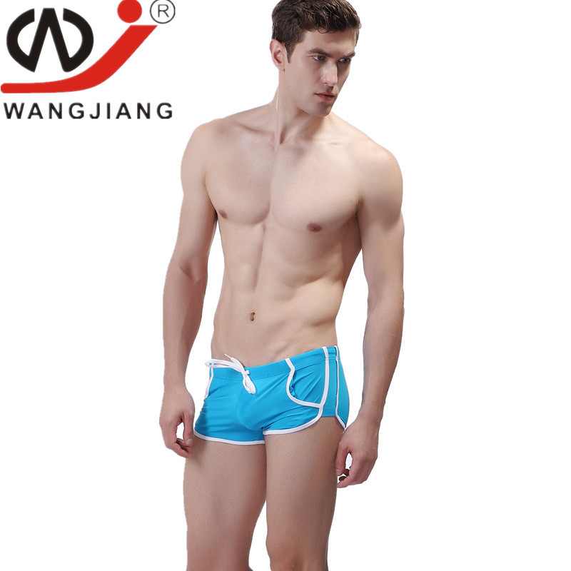 Wj.Com Sells Men's Boxer Briefs, Swim Trunks, Anti-Exposure Drawstring Nylon Elastic Skin-Friendly 4008-Dk