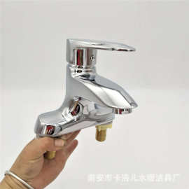 厂家批发 加厚铜两联水龙头冷热混水阀脸盆龙头 浴室龙头台上脸盆