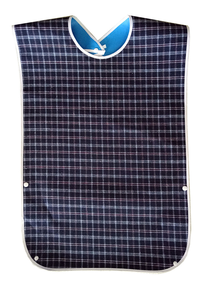 De gran tamaño babero de comida para adultos babero de comedor de algodón artificial babero de los ancianos babero de doble cara