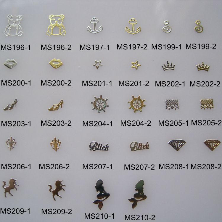 About 1000 pieces a pack of nail art thin metal sheet nail jewelry gem unicorn mermaid shape About 1000 pieces a pack of nail art thin metal sheet nail jewelry gem unicorn mermaid shape