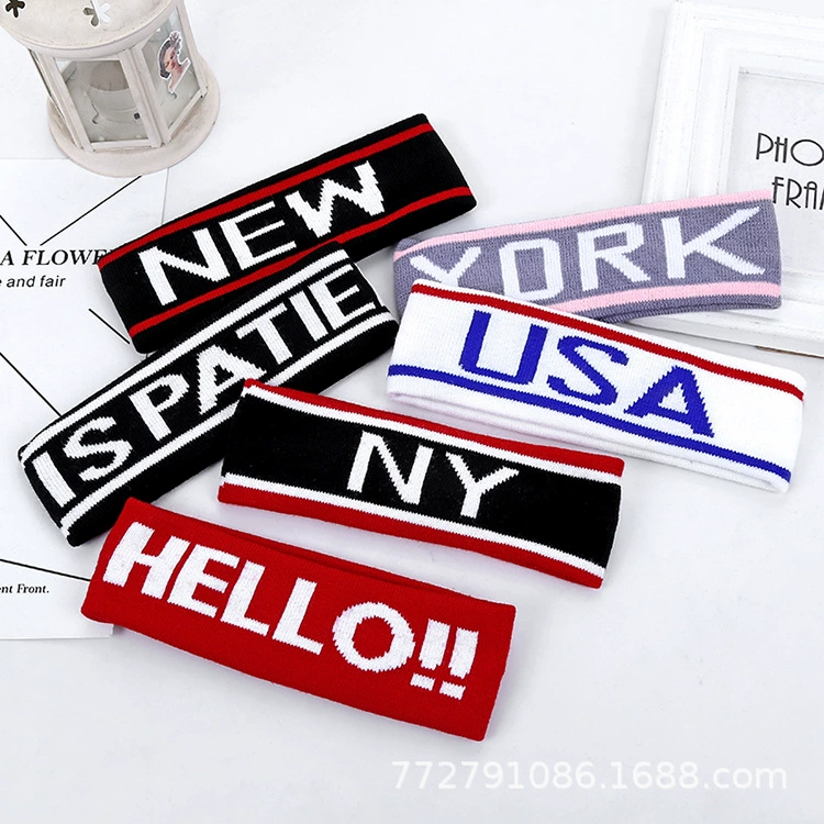 Детская спортивная повязка на голову стиль хип-хоп, вязаный шарф для йоги для мужчин и женщин, для умывания лица, впитывает пот и запах, оптом