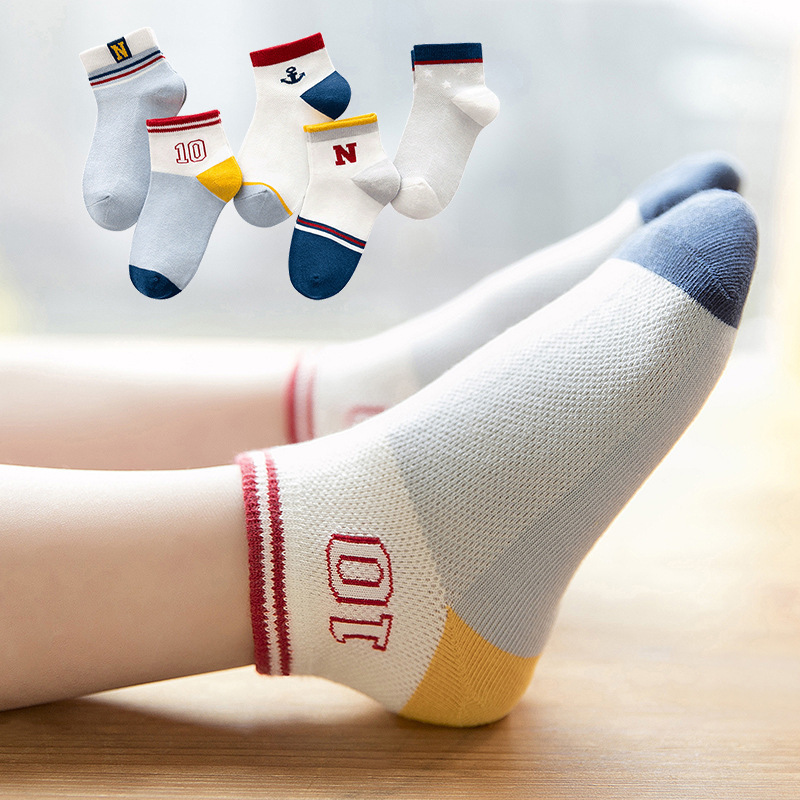 Children's socks summer cotton socks thin boat Socks striped mesh children's socks cotton socks boys and girls short socks children's tide socks