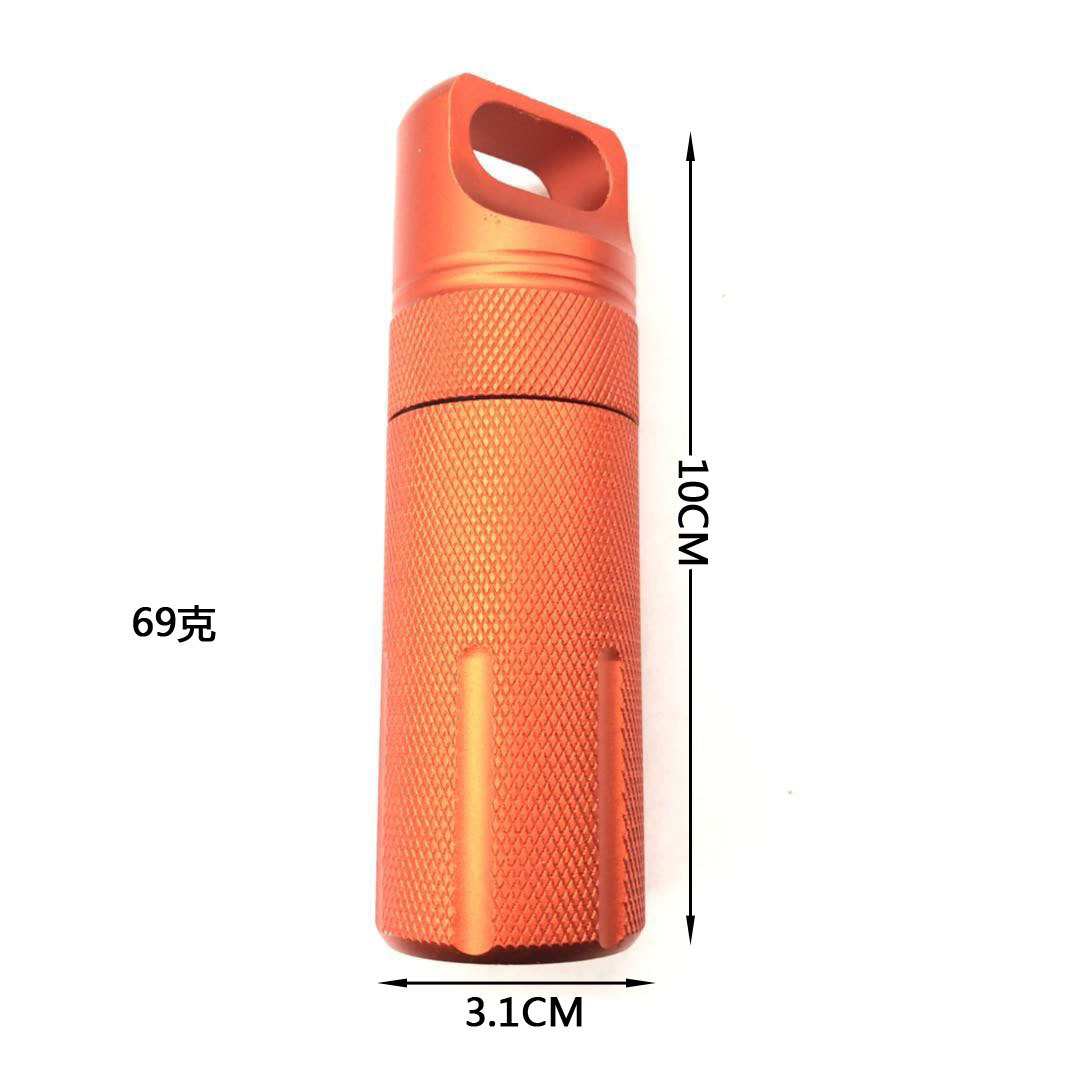 CNC totalmente de metal al aire libre equipo de supervivencia EDC tanque sellado almacén impermeable tanque impermeable Caja impermeable botella de medicina de primeros auxilios