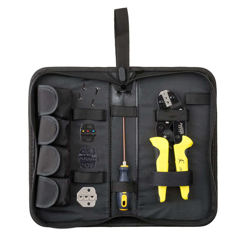 多规格端子压线钳套装4合1口模工具钳子套装棘轮式省力接线钳子