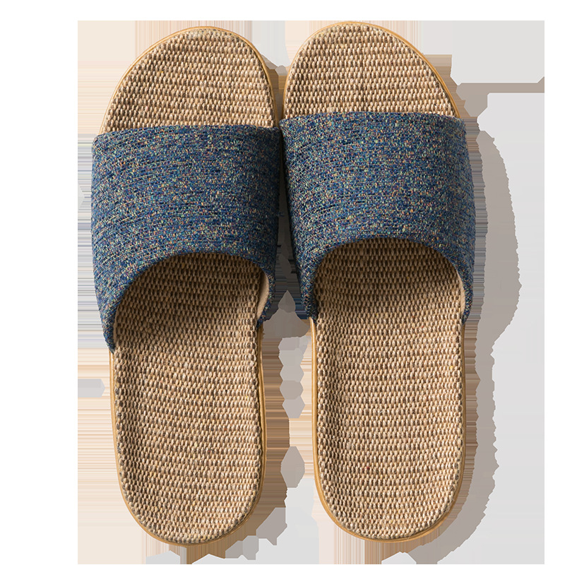 Cuatro Estaciones zapatillas de lino para las mujeres verano casa interior pareja gruesa inferior antideslizante piso de madera hecho a mano Zapatillas de casa para los hombres