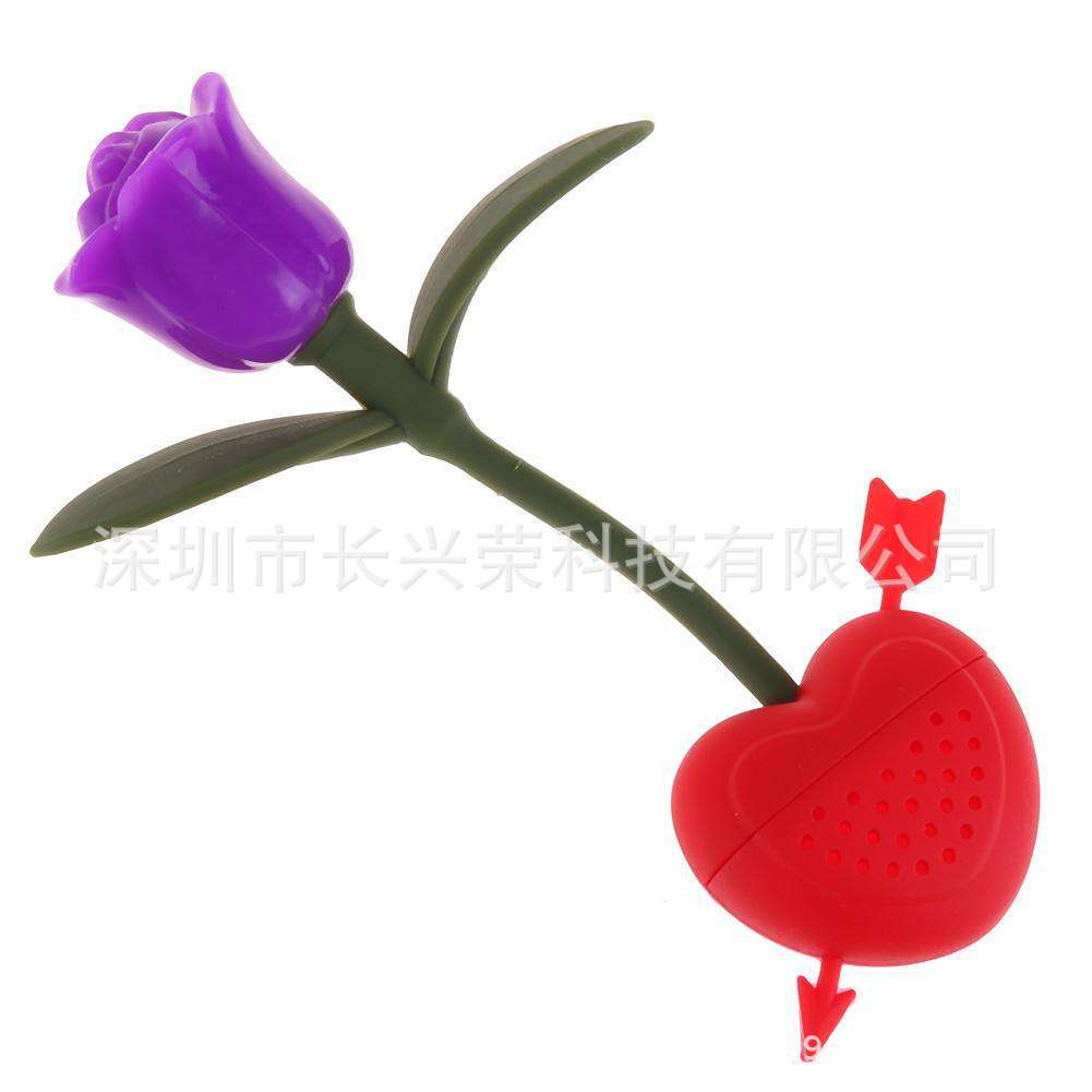 外贸爆款心形花朵泡茶器茶漏 茶叶礼品批发赠品