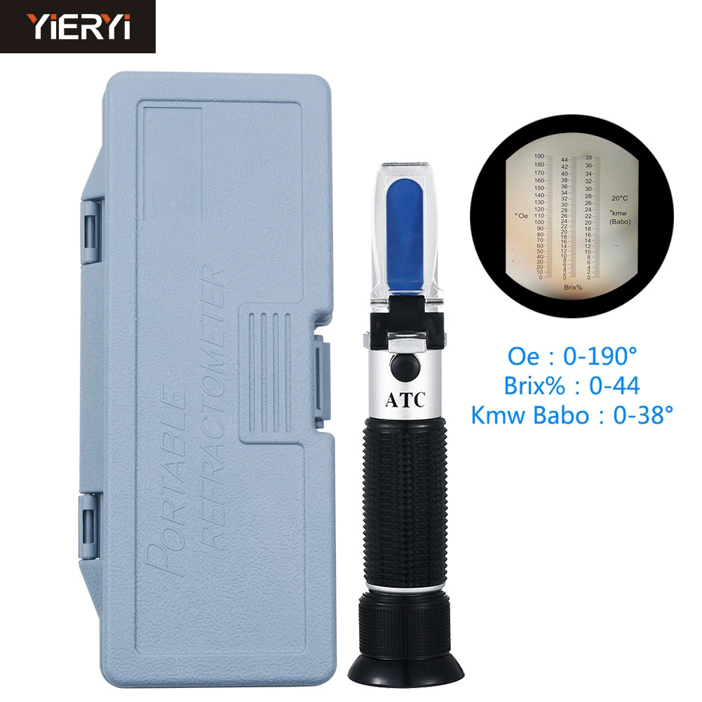 Трансграничный Портативный рефрактометр на складе Детектор концентрации сока OE Портативный рефрактометр 0-40 три-в-одном