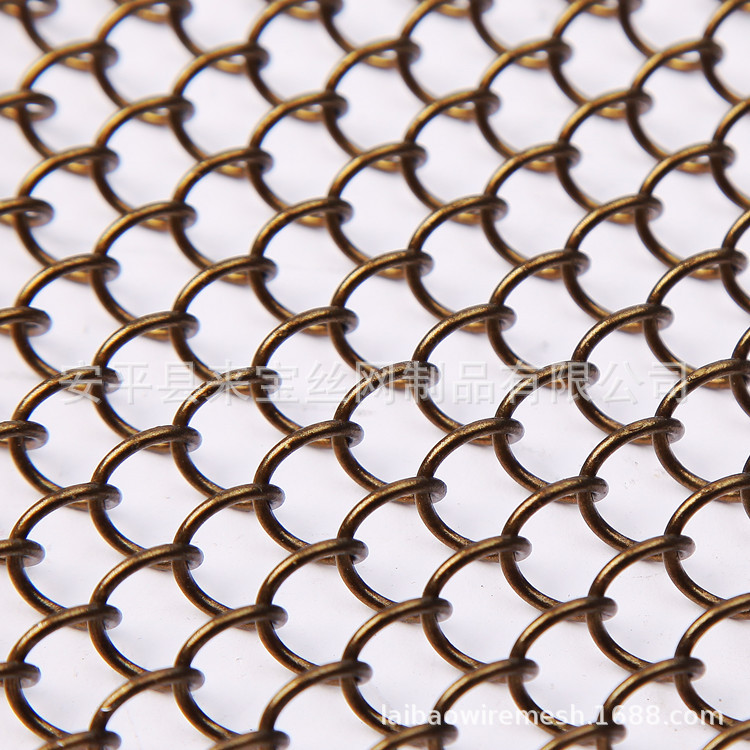 供应金属垂帘网古铜色酒店展厅幕墙装饰钢丝网垂帘网编织金属网