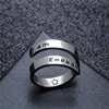 Cross -border e -commerce thermal sale ring carving I am enough dual -layer opening titanium steel ring