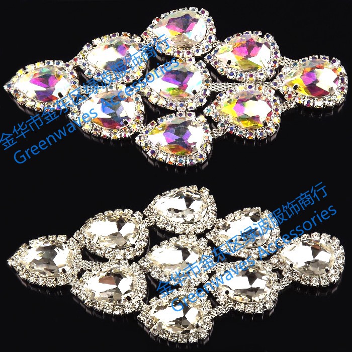 DIY头巾装饰钻花雪地靴贴钻水滴AB彩色玻璃钻饰貂皮草大衣手缝钻