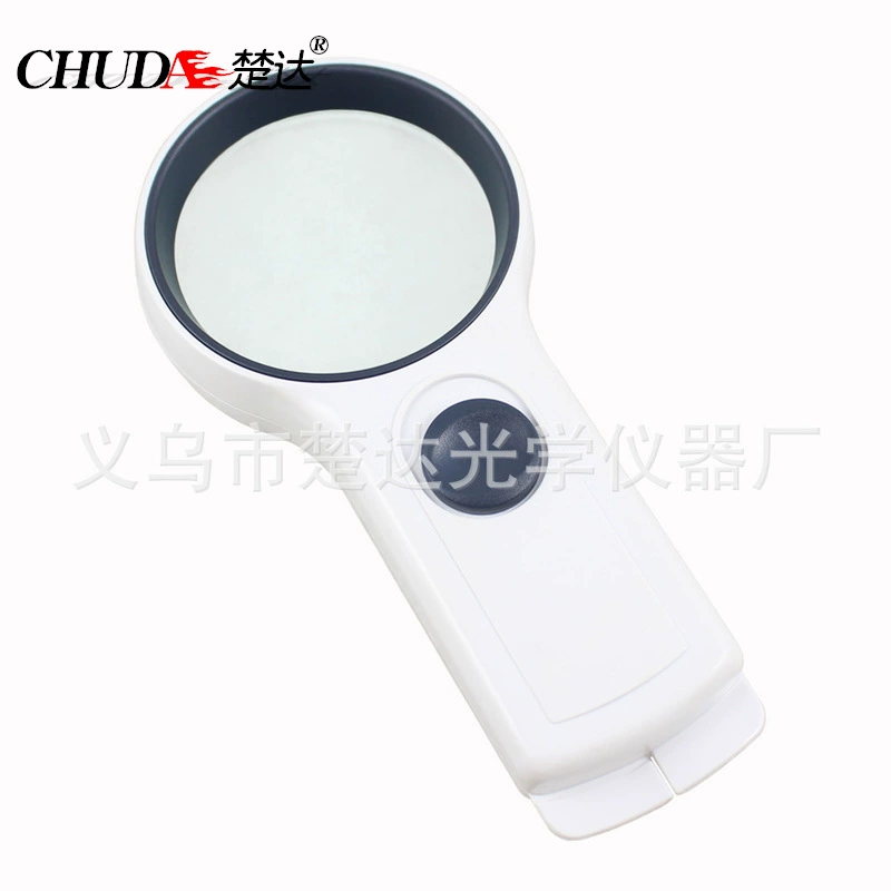Chuda 65 мм белая пластиковая ракетного типа осветительная Лупа две батарейки № 5 с подсветкой увеличительное стекло