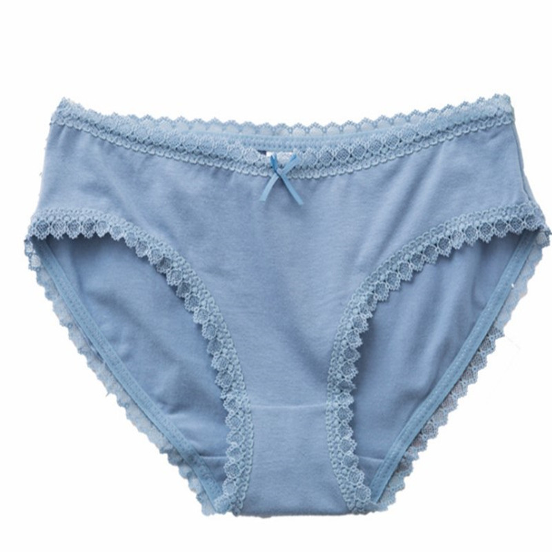 INS estilo cómodo color sólido simple cintura media estudiante ropa interior de seda de hielo verano de las Mujeres Nuevo estilo japonés Dalian caliente