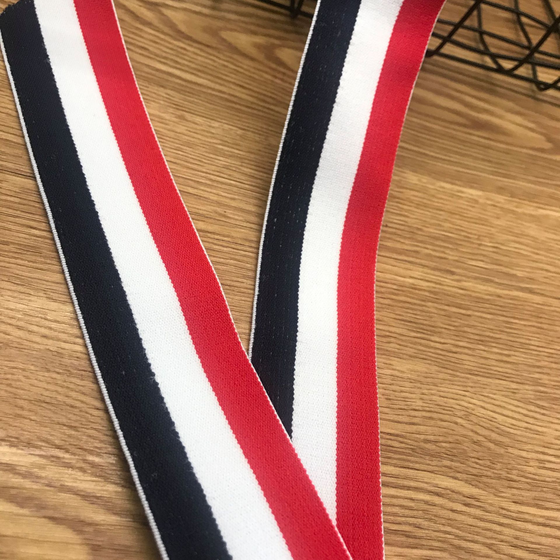 厂家直销加密条纹间色运动装饰织带 环保涤纶尼龙弹力提花松紧带