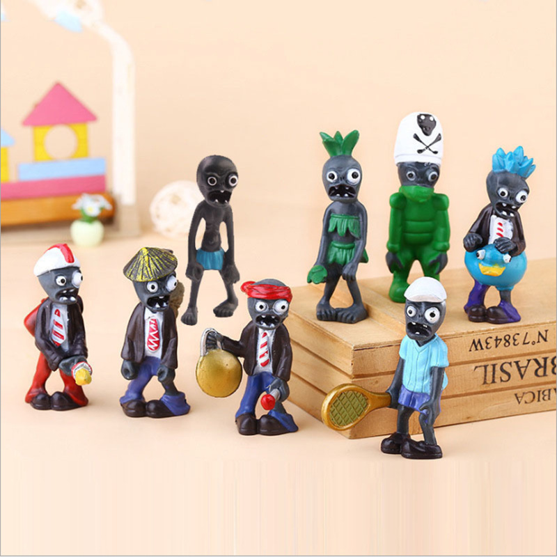8 Generations of Plants Vs. Zombies Toys Handmade Figures Complete Set of Gifts Small Figures Models Micro Landscape Ornaments