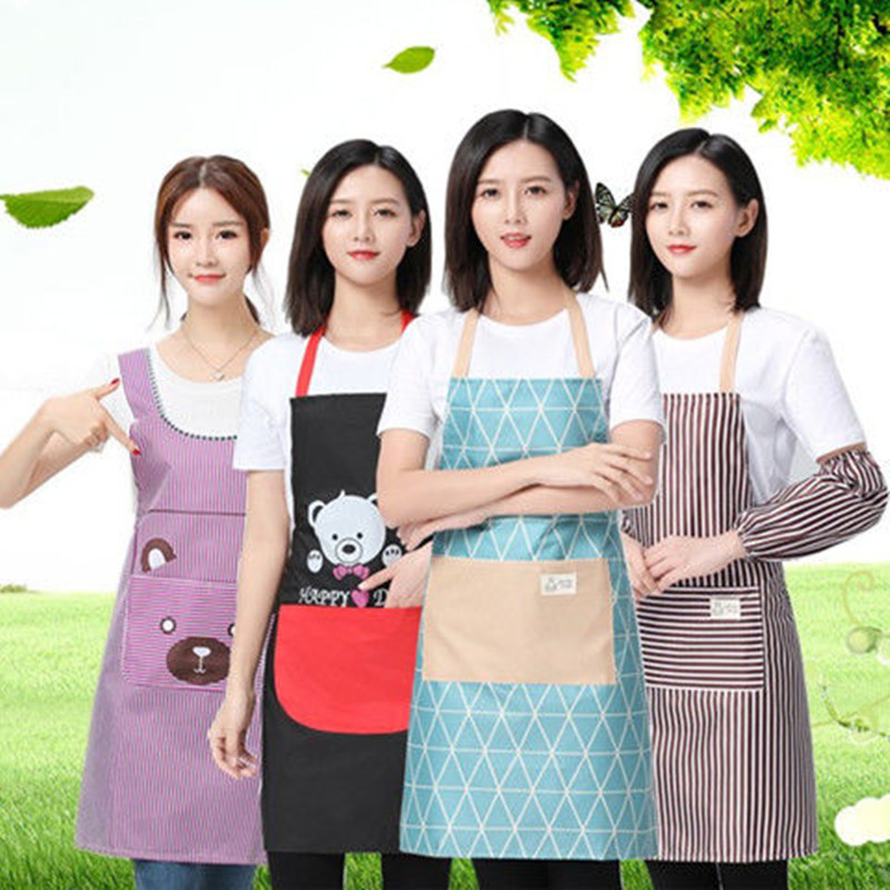 Free Shipping Cartoon Household Kitchen Apron Women, Waterproof And Oil-resistant, Adult Suspender Type, Available For_voghion.com