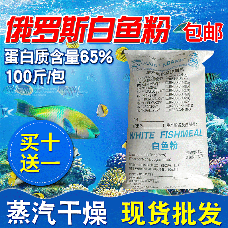 俄罗斯白鱼粉65%饲料水产宠物蛋白蒸汽膨化鱼粉 猪鸡家禽养殖鱼粉