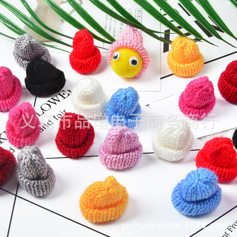 韩版毛线小帽子配饰可爱饰品发圈针织圣诞帽子服饰配件现货手机壳