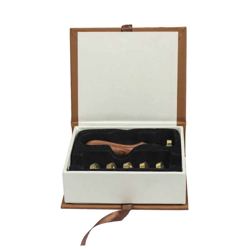 Fuego pintura sello traje 5 cabezas de cobre 1 solo sello pequeña caja de regalo talla creativa sellado fuego pintura traje