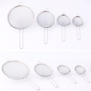 Flour sieve baking tool 8cm ~ 20cm stainless steel spoon flour sieve metal material oil septum diagonal sieve