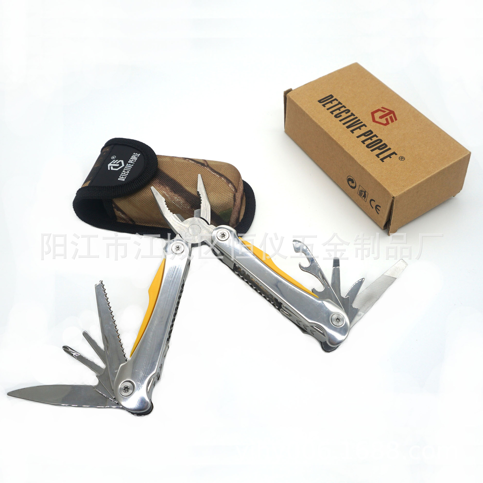 供应多功能不锈钢钳子 户外野营便携工具钳 可折叠刀钳户外钳子