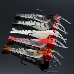 7cm jumping shrimp lead head hook, five-section soft shrimp, segmented shrimp, luminous shrimp with lead pendant, segmented shrimp bait, Lua soft bait