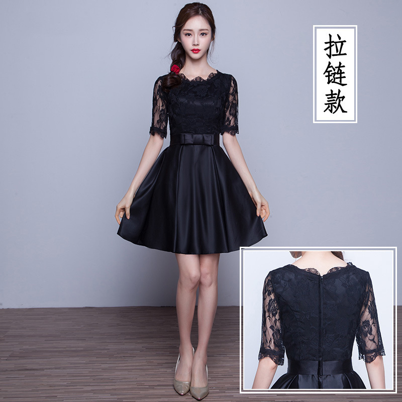 Pequeño vestido para las mujeres 2024 verano nuevo negro largo elegante adelgazar vestido de noche para damas vestido de banquete
