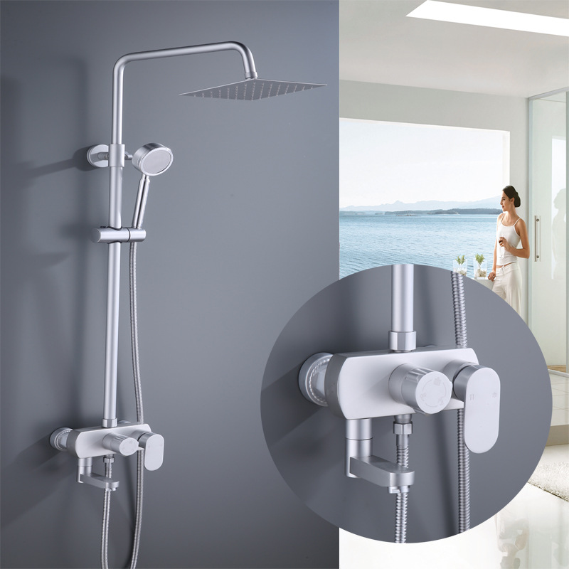 Space Aluminum Shower Shower Set Bathroom Toilet Multifunctional Shower Rain Type Pressurized Nozzle Shower