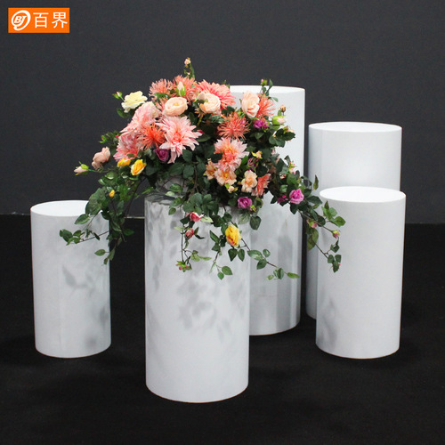 Baijie Wedding Prop Stage Window Birthday Party Cake Dessert Stand Ornament Cylindrical Dessert Table Wedding Decoration
