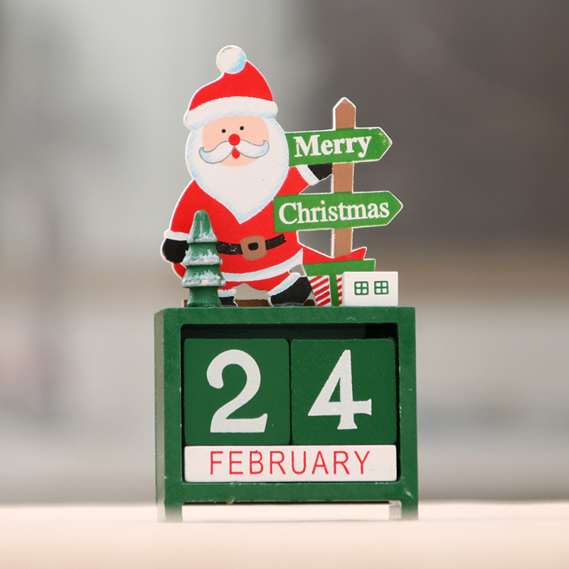 Navidad regalo creativo Calendario de madera decoración adornos pequeños suministros de decoración de Navidad adornos de regalo de Navidad para niños