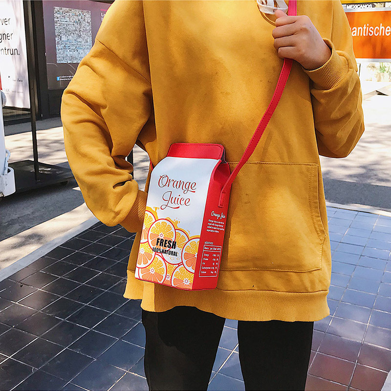 2026 Autumn New Women's Creative Drink Bottle-Shaped Wallet Korean Style Small Backpack Milk Crossbody Phone Bag