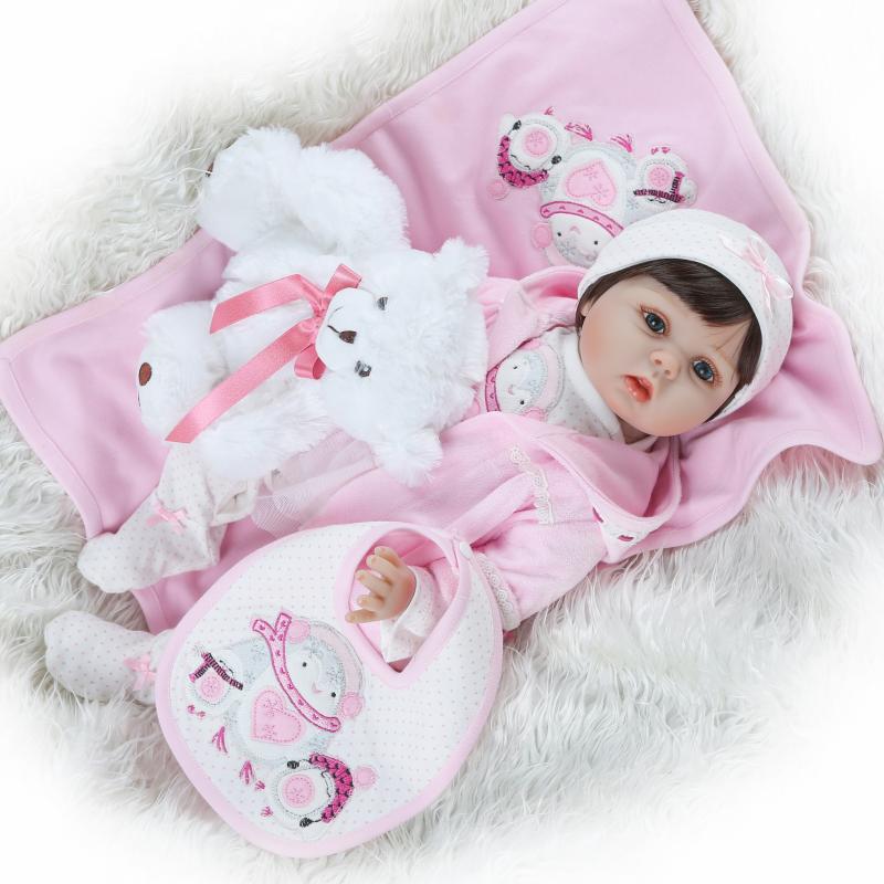 NPK simulación bebé muñeca de silicona muñeca Linda bebé le gusta ropa rosa