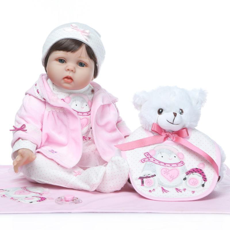 NPK simulación bebé muñeca de silicona muñeca Linda bebé le gusta ropa rosa