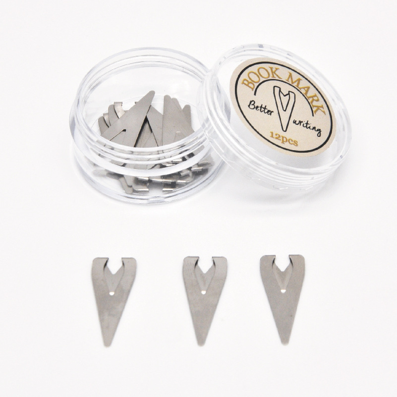 Metal hueco marcador posicionamiento marca marcador clip diario vintage latón página clip mini creativo pequeño clip de etiqueta