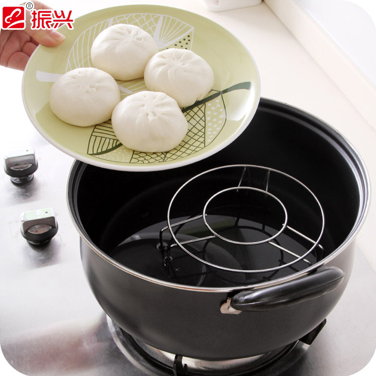 Zhenxing Acero inoxidable vapor hogar huevo vapor fino lanzamiento a mano libre engrosado triángulo vapor alto y bajo dos pies