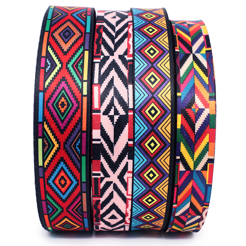 5cm印花带彩色带时尚单肩带3.8CM热转印几何图案抽象