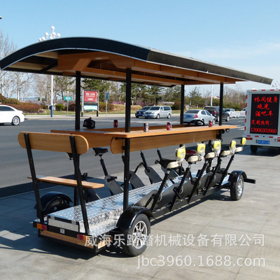 脚踏多人骑行+电动 啤酒车、休闲健身观光酒吧车、景区观光车|ms