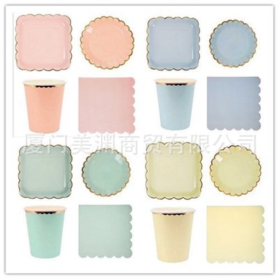 Bronzing party Disposable Tableware Cake Paper Dish Disposable Tableware party Bronzing party Tableware