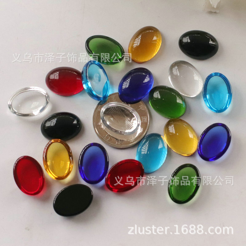 13*18mm superficie de anillo cristal de imitación material de vidrio en forma de huevo cara de anillo parche accesorios de joyería venta directa de fábrica al por mayor