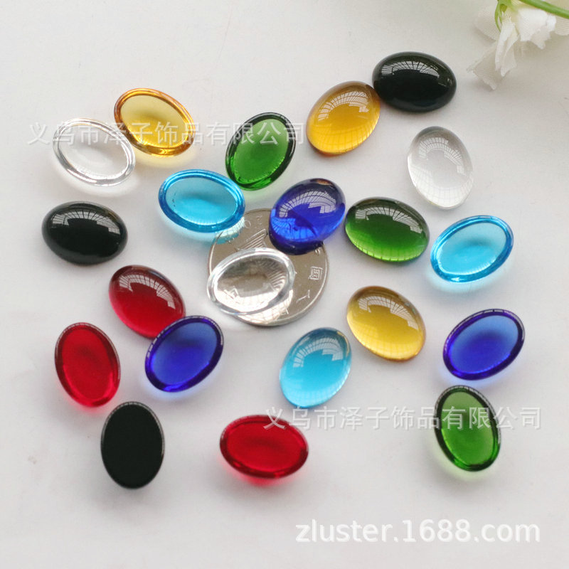 13*18mm superficie de anillo cristal de imitación material de vidrio en forma de huevo cara de anillo parche accesorios de joyería venta directa de fábrica al por mayor