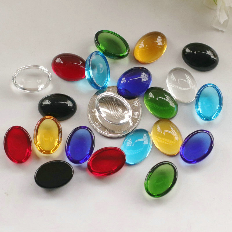 13*18mm superficie de anillo cristal de imitación material de vidrio en forma de huevo cara de anillo parche accesorios de joyería venta directa de fábrica al por mayor