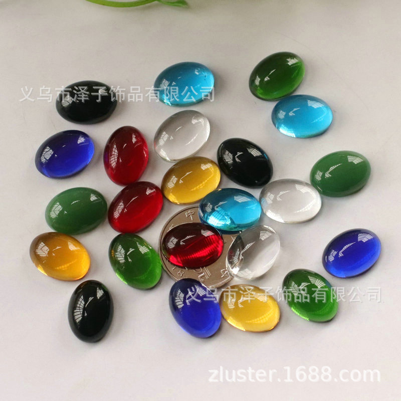 13*18mm superficie de anillo cristal de imitación material de vidrio en forma de huevo cara de anillo parche accesorios de joyería venta directa de fábrica al por mayor