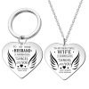 Necklace stainless steel heart shaped, pendant, keychain, commemorative accessory