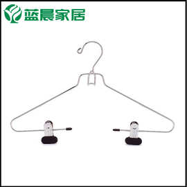 铁制衣撑连体挂衣架套装铁衣架带夹子衣架裤架衣架一体展示衣架