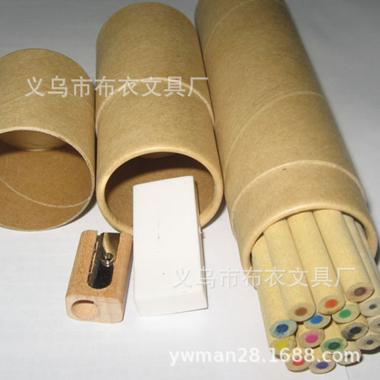 Recycled Kraft paper roll color environmental protection pencil paper pencil set Kraft paper tube or black paper tube