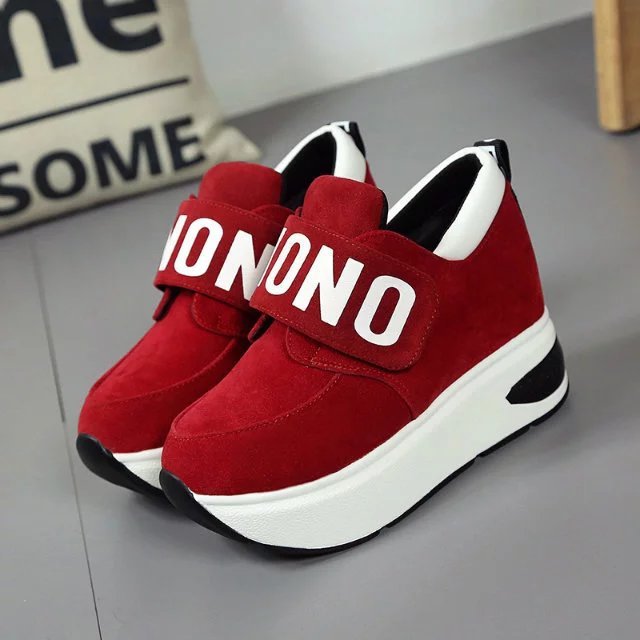 Velcro foreign trade women's shoes 2022 spring and autumn Korean style new platform muffin student shoes hidden height increasing casual sneaker